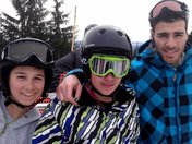 Snowboarding for the first time with my kid brother