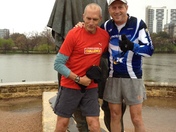 With Bart Yasso of Runner's World, helping lead the "shakeout" run @ Austin Mara